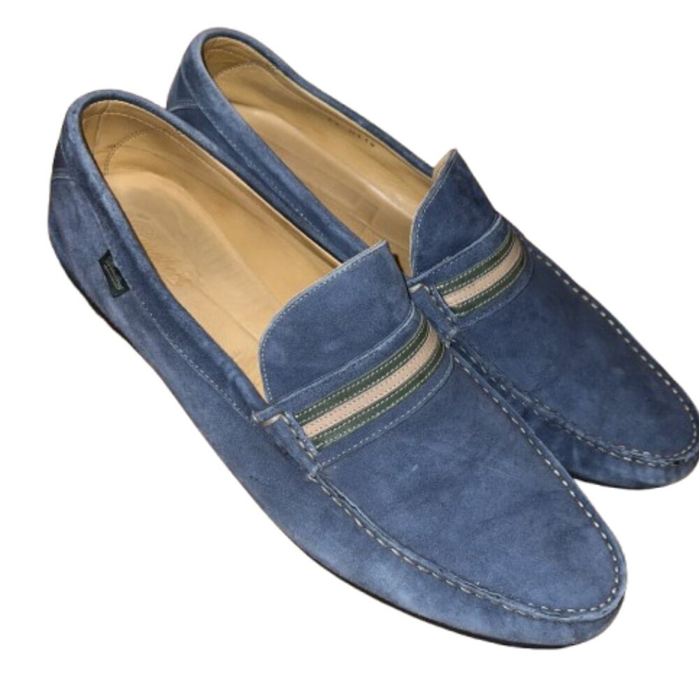 Paraboot Bassens Moccasin Penny Loafer Blue/Green Suede Men’s Sz 12 M